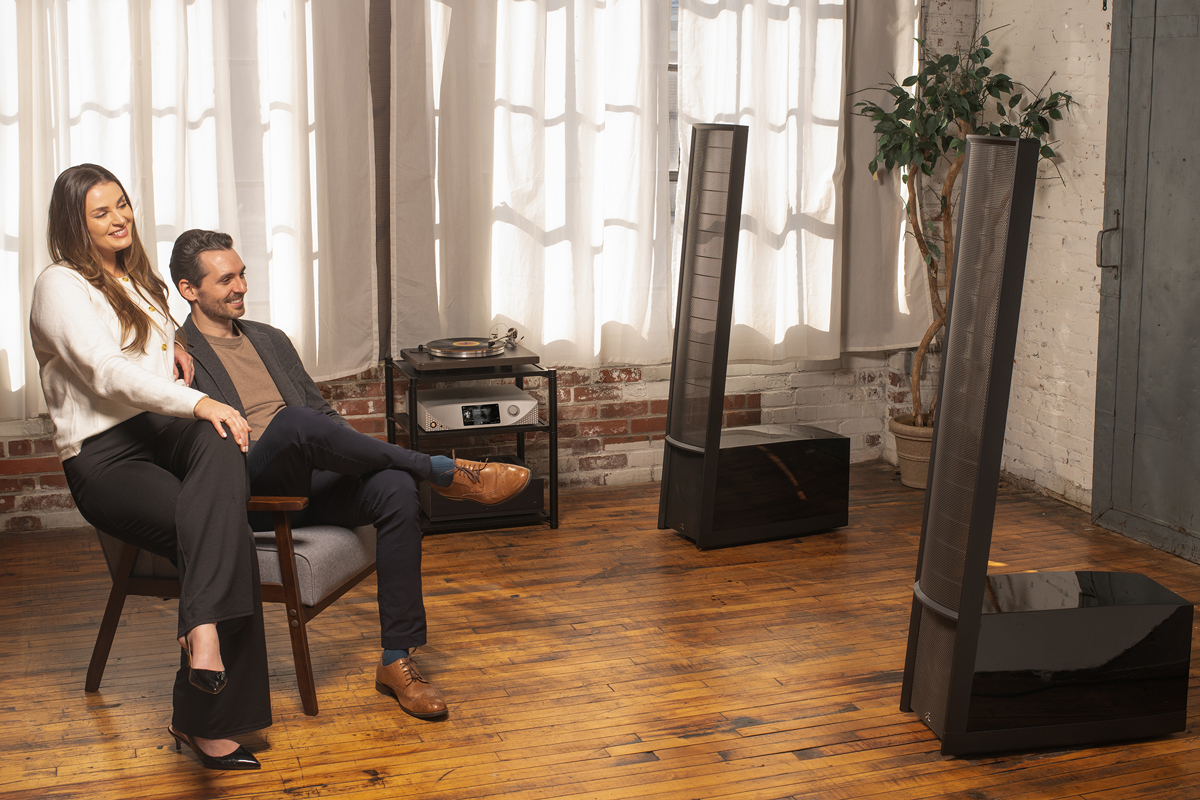 MartinLogan electrostatic loudspeakers in a luxury listening room